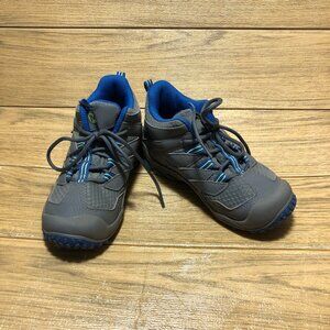 Merrell boy blue and gray lace up boots, 13